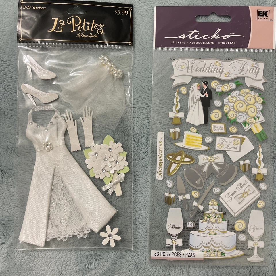 Lote de 14 pegatinas para álbumes de recortes con tema de boda todas nuevas en paquetes ver fotos Foto 3 de 4