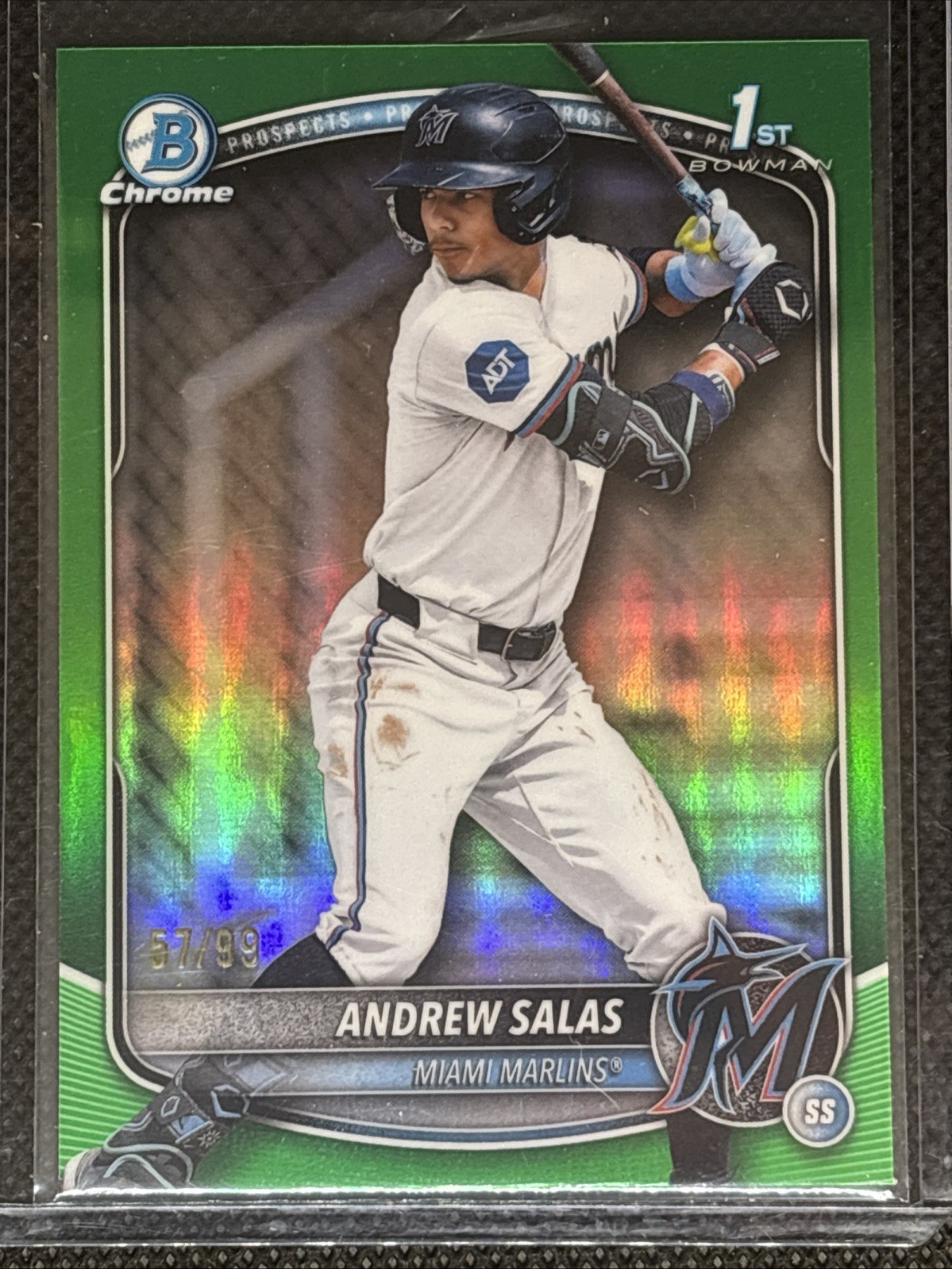 2025 1st Bowman Chrome Andrew Salas Green Refractor /99 #BCP-156 Marlins
