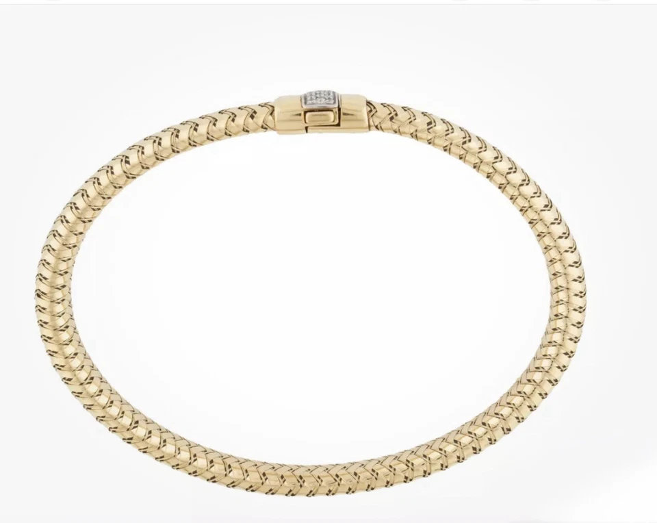 Гибкий браслет из розового золота 18 карат с бриллиантами Roberto Coin Primavera - Изображение 3 из 3