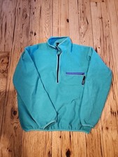 VINTAGE PATAGONIA SYNCHILLA YOUTH SWEATSHIRT LARGE TURQUOISE PULLOVER 90s