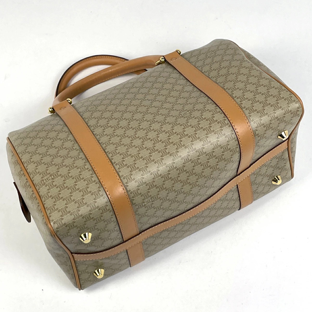 Celine Macadam Pattern Coated Canvas Handbag Beig… - image 2