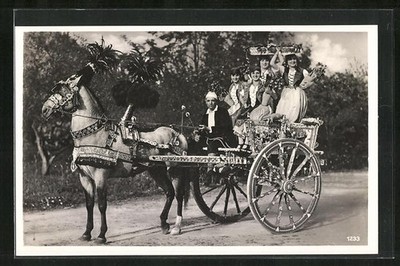 Palermo, italienischer Festwagen, Ansichtskarte 
