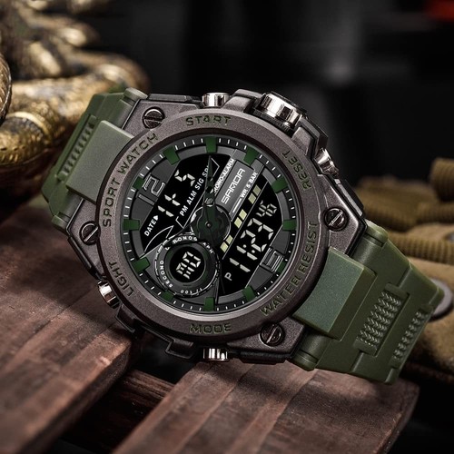 KXAITO by Samor Men's Watch Japanese Quartz Date LED Alarm, 92-Green, Superb - Picture 5 of 6