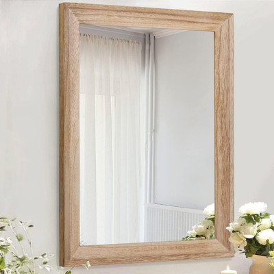 Large Rustic Wooden Frame Mirror for Bedroom, Bathroom, Living Room 28''x20
