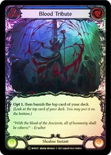 FAB  RAINBOW FOIL  Blood Tribute (Blue)  - Monarch (Unlimited) Card # 217