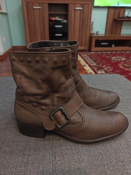 Women Paul Green Boots Khaki Leather 37