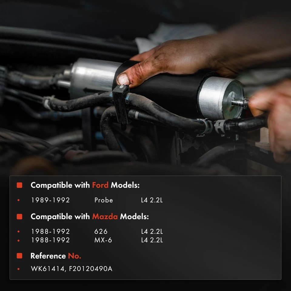 Filtro de combustible para Ford Probe 1989-1992 Mazda 626 MX-6 1988-1992 2,2 L F20120490A Foto 2 de 4