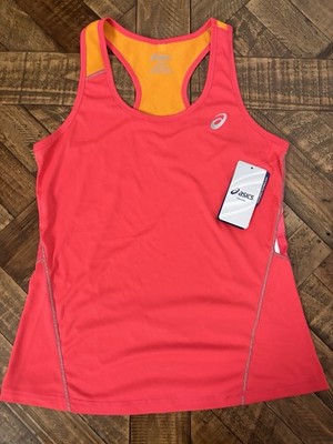 NWT Asics Tank Women's Large Racer Running Sleeveless Top W-Lite Reflective 327