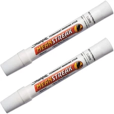Sharpie : Mean Streak Marking Stick, Broad Tip, White -:- Sold as 2 Packs