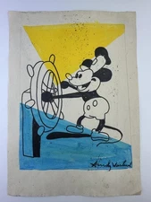 Andy Warhol COA Art Painting Original Drawing Vintage Paper Signed