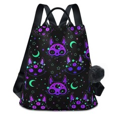MNSRUU Women Backpack Purse Cat Skulls Backpack for Women Anti-theft Shoulder...