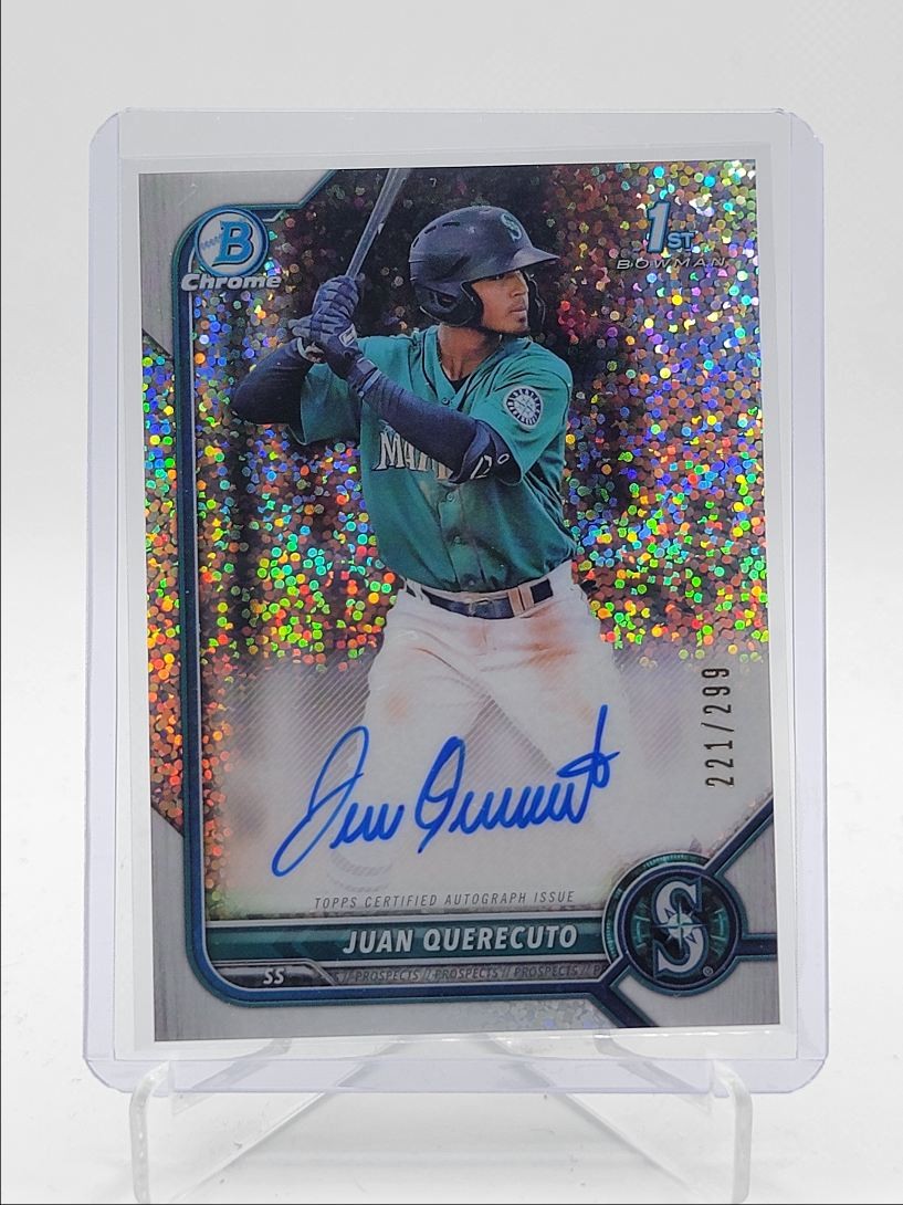 JUAN QUERECUTO 2022 BOWMAN CHROME 1ST SPECKLE MARINERS AUTO /299 Q4450