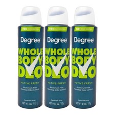 3 Pack - Degree Whole Body Aluminium Free Deodorant Spray, Active Fresh, 4oz