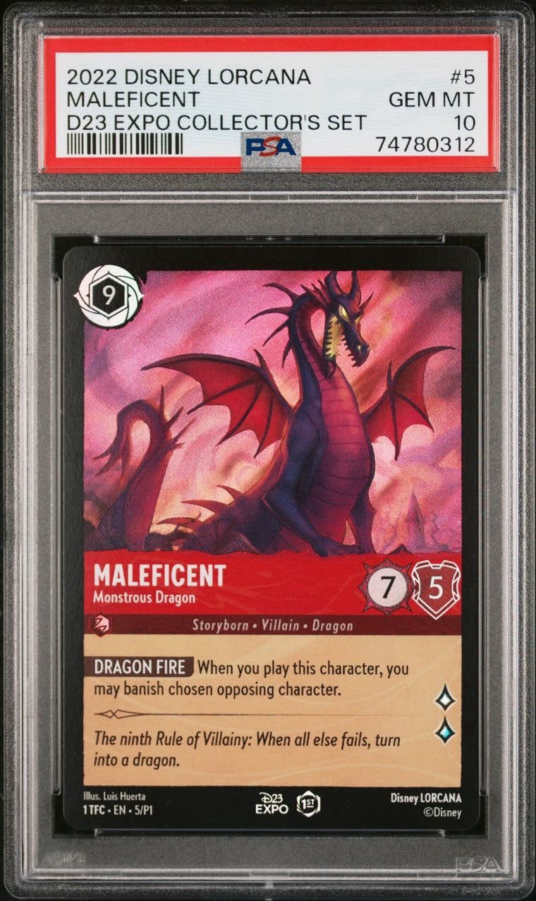 2022 Disney Lorcana Maleficent D23 Expo 1st Promo #5 PSA 10 GEM MINT