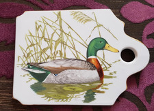 Ned Smith Vintage Rubel 1979 Wasservögel Stockente 8" x 6" Keramik Käsebrett