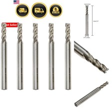 End Mill 3/16" Cutting Dia 1/4" Shank Dia 4 Flute End Mil Drill Bit - 5pcs