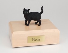 Short Hair Cat Black Figurine Pet Cremation Urn Available 3 Diff Colors 4 Sizes