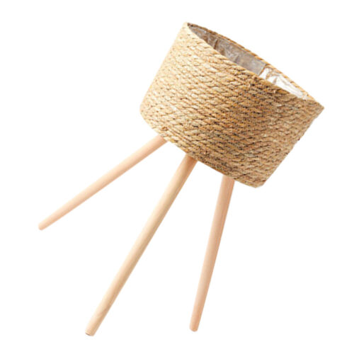Creative Planter Floor Type Woven Plant Basket Indoor Wood Woven Plant Holder