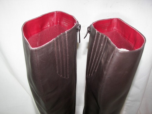Nuevas Botas Colin Stuart Marrón Oscuro Cuero Cremallera Plataforma 10B Victoria's Secret - Imagen 3 de 7