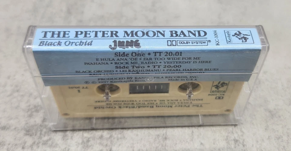 The Peter Moon Band – Black Orchid 1987 Hawaiian Music Cassette Tape Kanikapila Foto 3 de 4