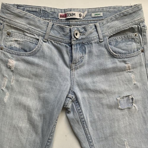 Billabong Slim Leg Jeans Womens Size 12 W30 Blue Distressed Skinny Low Rise Y2K - Picture 4 of 24