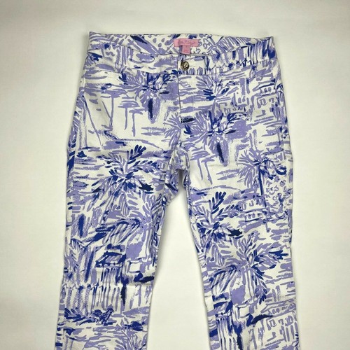 Lilly Pulitzer Kelly Ankle Skinny Hose Flieder Rock The Dock Tasche Stretch Damen 0 - Bild 3 von 10