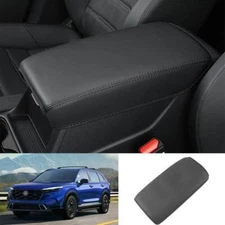 for 2023-2024 For Honda CR-V  Black pu Central Console Armrest Box Cover Trim 1p