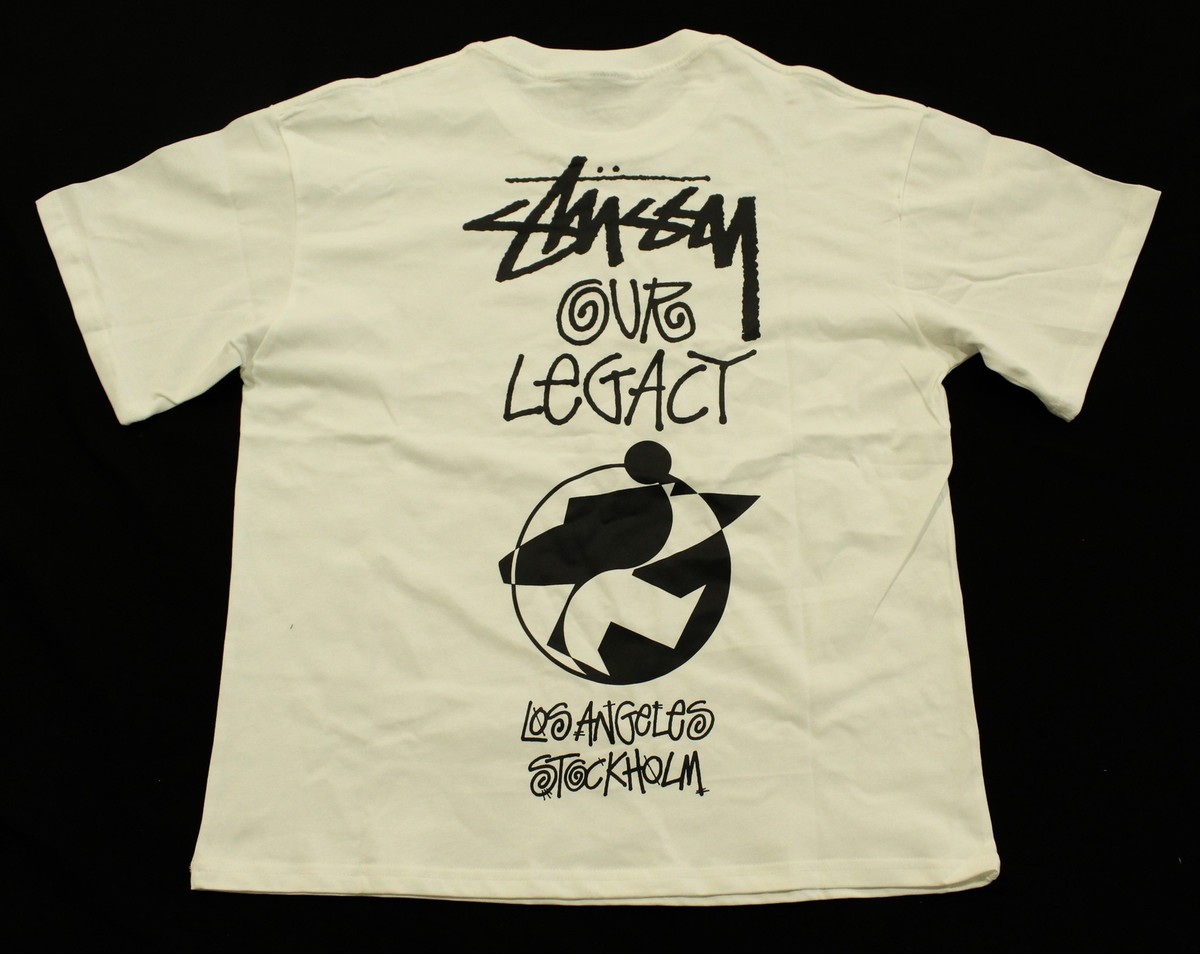 Stussy Men's Stussy Our Legacy Graphic Print Tee Shirt EJ1 White Small