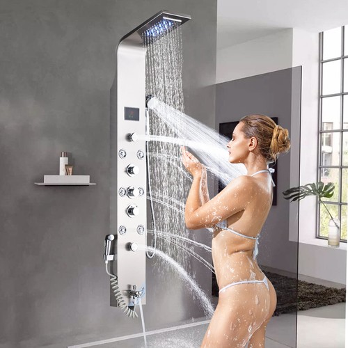 Pannello colonna doccia idromassaggio inox pioggia cascate led soffione doccia - Foto 122 di 250