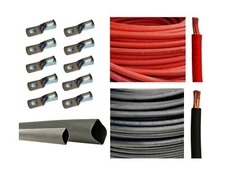 6 Gauge 6 AWG 10 Feet Red + 10 Feet Black Welding Battery Pure Copper Flexibl...