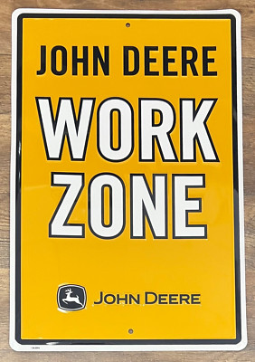 John Deere Thin ''Work Zone'' Metal Sign 18'' x 12''