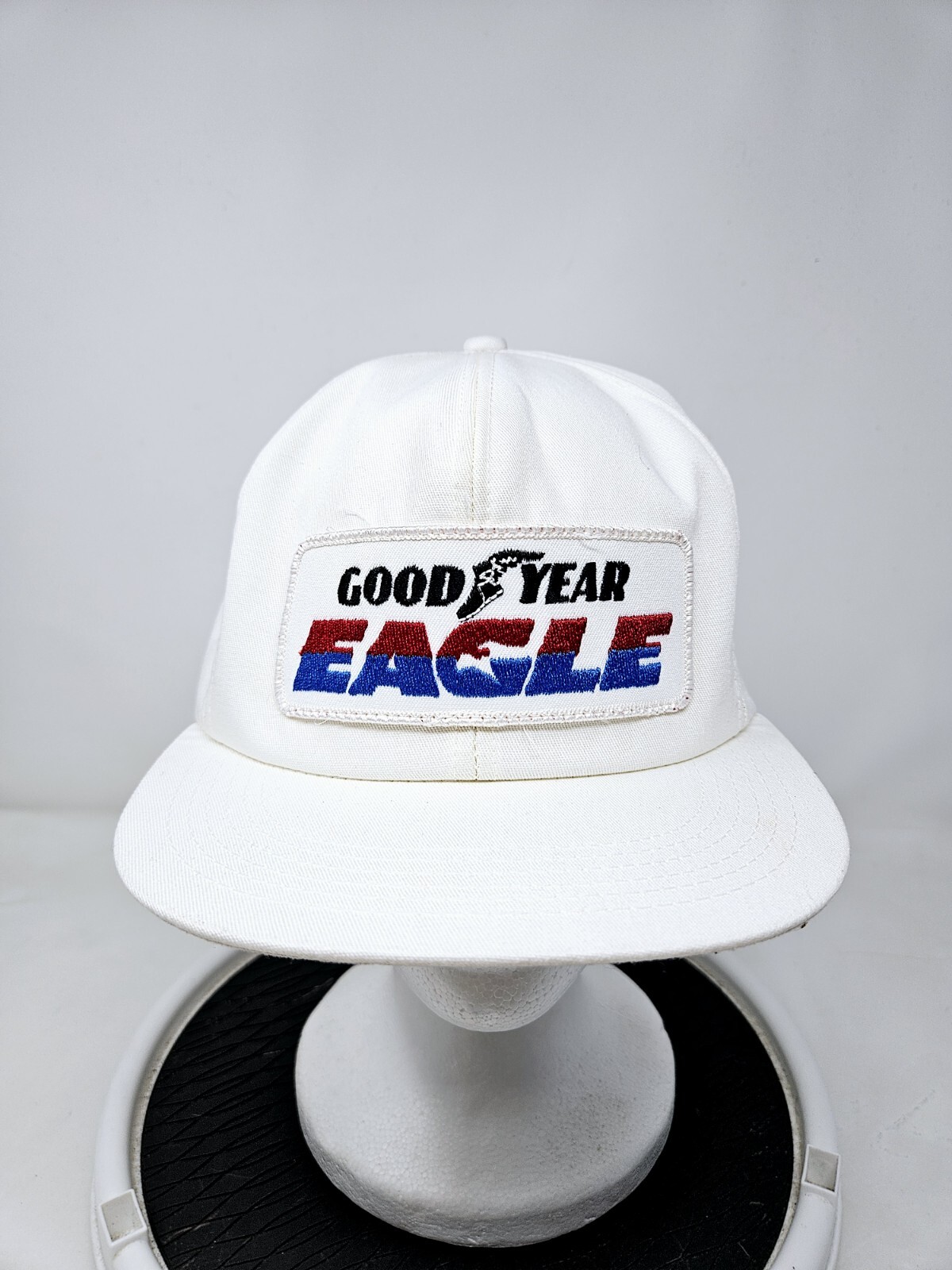 Vintage Goodyear Eagle Trucker Hat Blue 80s Snapback K-Products USA Made Tires