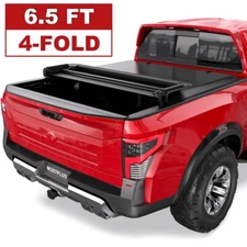 4 Fold 6.5FT Soft Truck Bed Tonneau Cover For 2016-2023 Nissan Titan XD On Top
