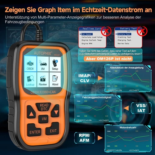 Autophix OM126P OBD2 Car Scanner EOBD-Leser Diagnosegerät Fehler Auslesegerät - Bild 6 von 13