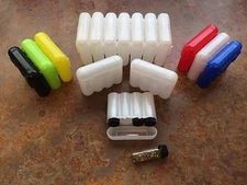 4 Glass 1 oz Gold Vials & White Carrying Case Storage Panning Mining Prospecting