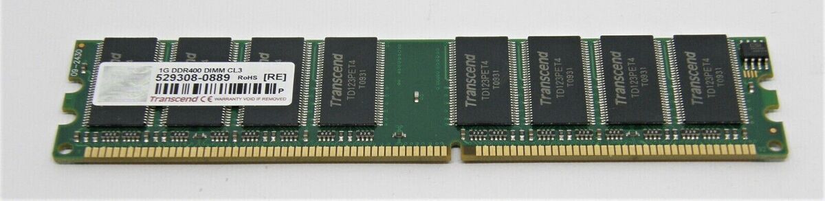 Transcend PC-3200 1 GB DIMM 400 MHz DDR SDRAM Memory Transcend PC-3200 1 GB DIMM 400 MHz DDR SDRAM Memory