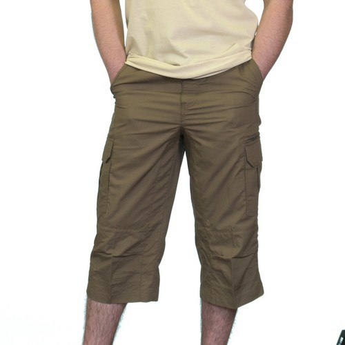 Men Long Cargo Shorts Brown | eBay