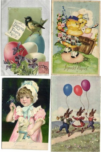 EASTER GREETINGS 43 Vintage Postcards Pre-1940 (L4451) - Picture 10 of 10