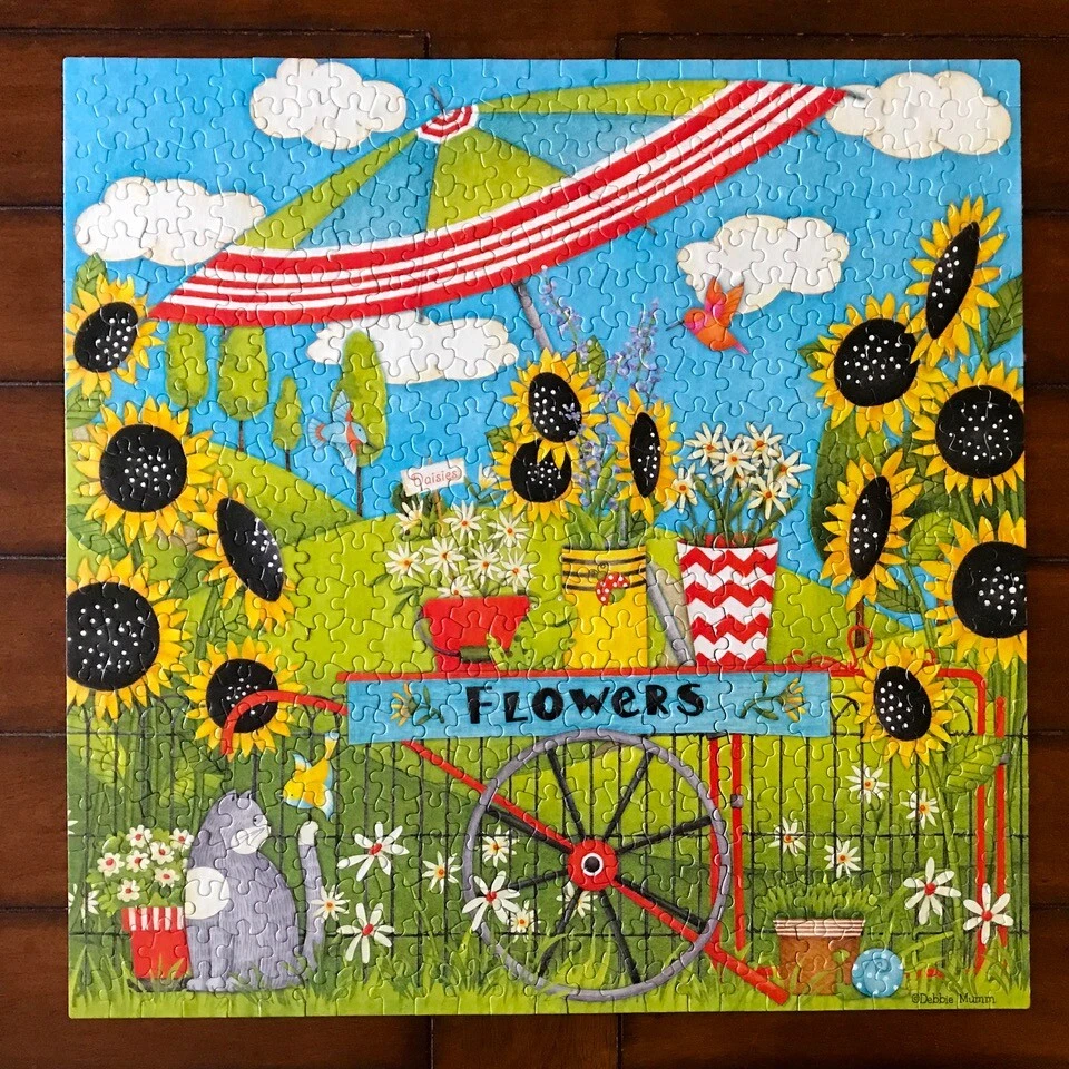 Rompecabezas de carro de flores girasoles Debbie Mumm - entrenador 550 piezas EE. UU. serie 3 2014 Foto 2 de 4