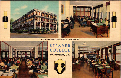 WASHINGTON, D.C. - STRAYER COLLEGE STUDENTS MULTI-VIEW - VINTAGE LINEN POSTCARD