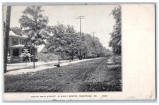 c1910 South Main Street In Early Winter Montrose Pennsylvania PA Postcard