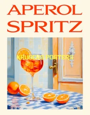 APEROL SPRITZ COCKTAIL DRINK WALL ART  POSTER - CASSOLINO - KRUGERS POSTERS