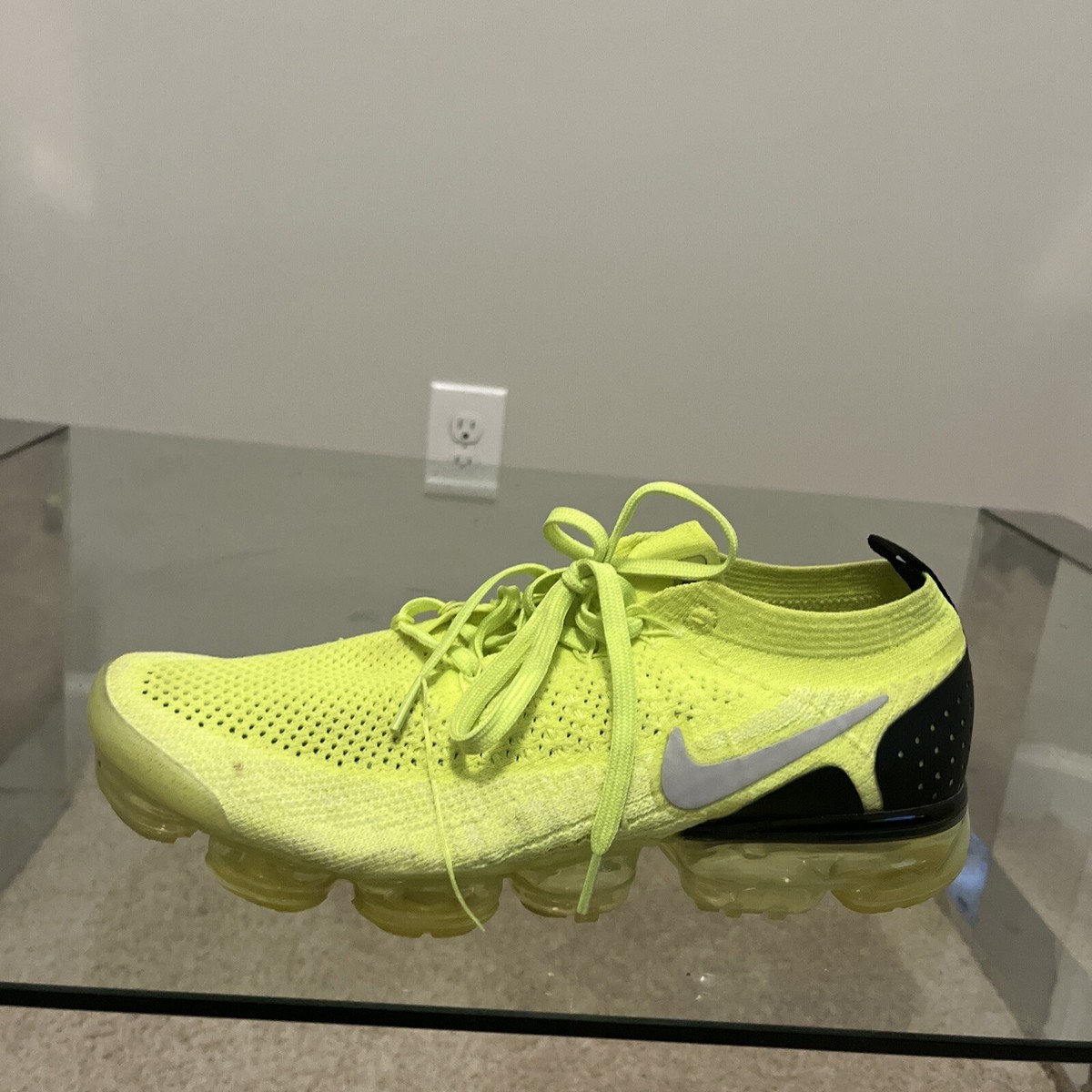 Nike Air Vapormax Flyknit Neon Volt Green Yellow Black Size 11