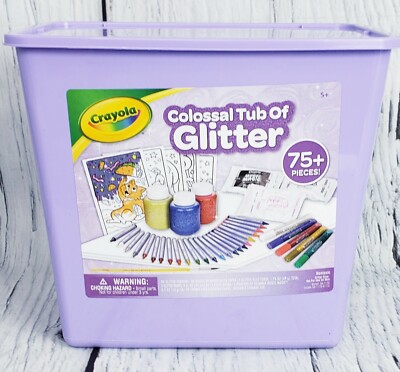 Crayola Colossal Tub of Glitter Art Set 75+ Pcs Art Craft Create Supplies Kids