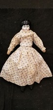 ANTIQUE GERMAN CHINA SHOULDER HEAD DOLLHOUSE DOLL ANTIQUE CLOTH BODY  clothes