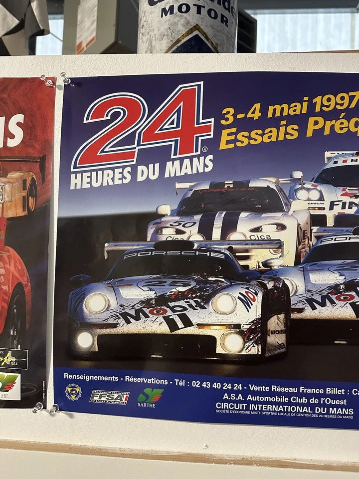 1997 24 Hours Of Lemans Porsche 911 GT1 Vintage French Promotional Poster 24x16 - Image 2 of 4