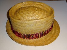 Vintage 1950's Mens Fedora style Hat Weave Straw Hat marked M Medium