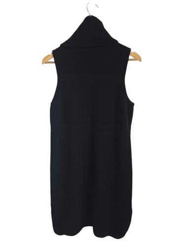 witchery black dress wool blend high neck sleeveless knit jumper dress size L - Picture 2 of 13