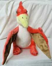 Aurora Pterodactyl Dinosaur Plush 11" Red Orange Flying Wings Stuffed Animal Toy