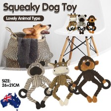 Dog Puppy Squeaker Chew Toy Unstuffed Plush Squeaky Interactive Pet Fetch Toys